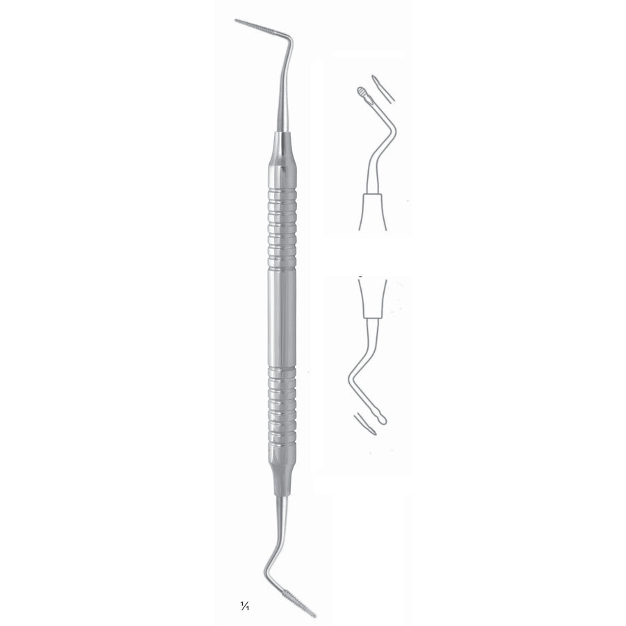 Orban Scalers 17.5cm Hollow Handle Fig 12/13 8 mm Modified, For Removal Of Granulomatous Tissue From Supra- And Infrabone Pockets (Q-051-03) by Dr. Frigz