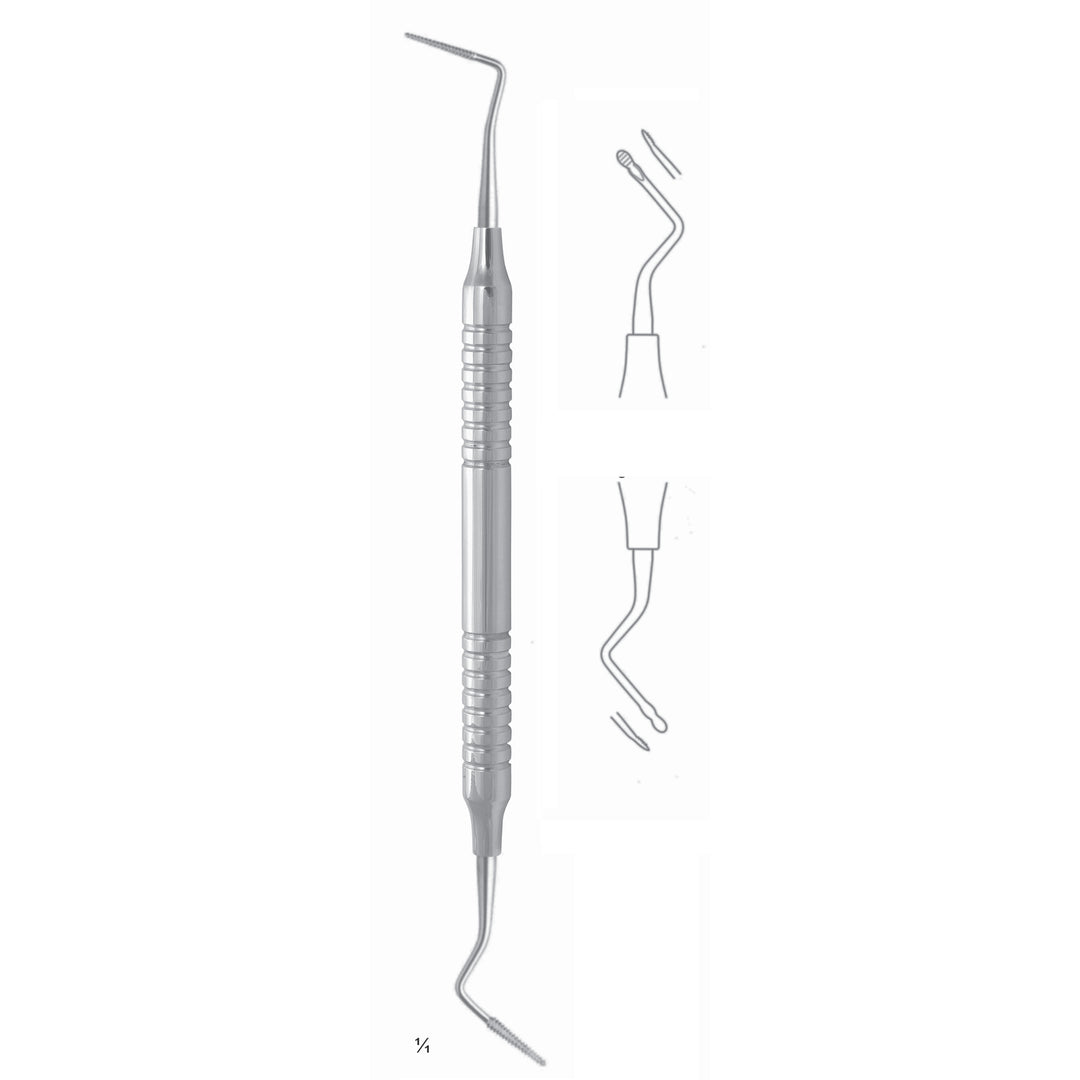 Orban Scalers 17.5cm Hollow Handle Fig 12/13 8 mm Modified, For Removal Of Granulomatous Tissue From Supra- And Infrabone Pockets (Q-051-03) by Dr. Frigz