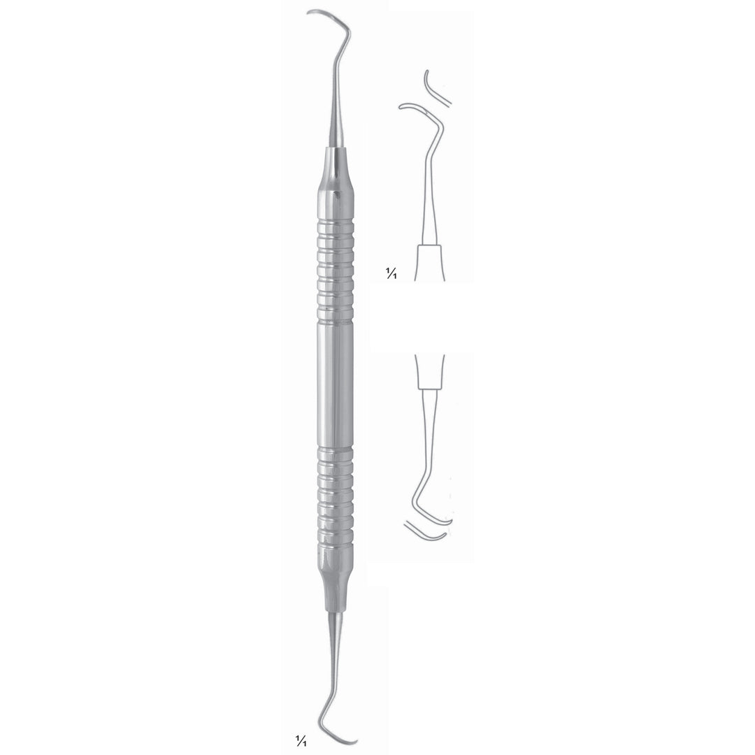 Columbia Scalers 17.5cm Universal Curette, Hollow Handle, Incisors And Lateral Teeth, Universal Fig 13/14 8 mm (Q-061-01) by Dr. Frigz