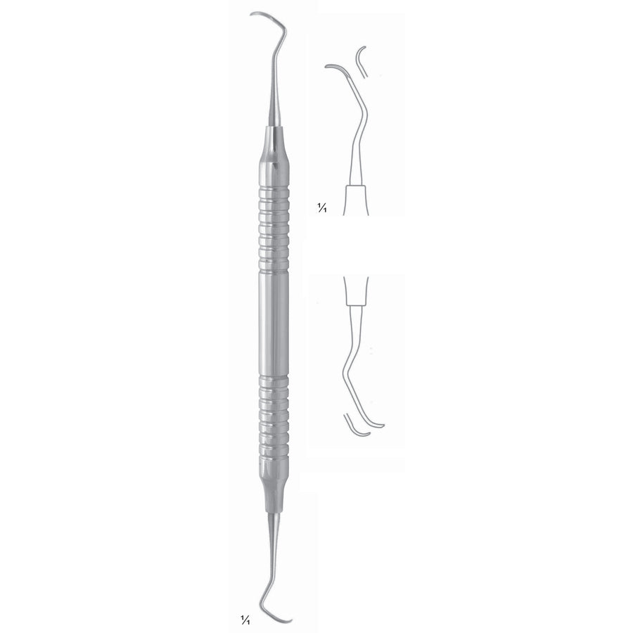 Columbia Scalers 17.5cm Universal Curette, Hollow Handle, Incisors, Universal Fig 2R/2L 8 mm (Q-062-02) by Dr. Frigz