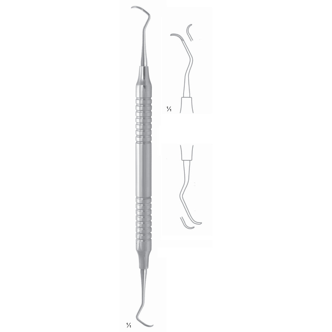 Columbia Scalers 17.5cm Universal Curette, Hollow Handle, Incisors, Universal Fig 2R/2L 8 mm (Q-062-02) by Dr. Frigz