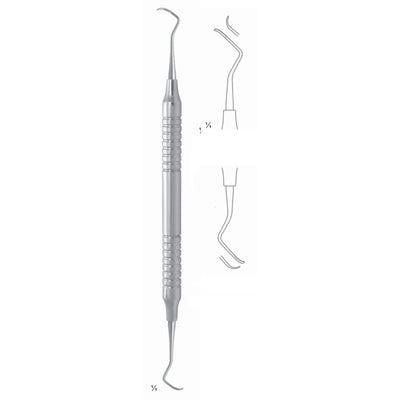Columbia Scalers 17.5cm Universal Curette, Hollow Handel, Lateral Teeth, Universal Fig 4R/4L 8 mm (Q-063-03)