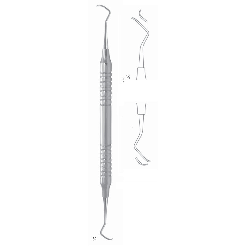 Columbia Scalers 17.5cm Universal Curette, Hollow Handel, Lateral Teeth, Universal Fig 4R/4L 8 mm (Q-063-03) by Dr. Frigz