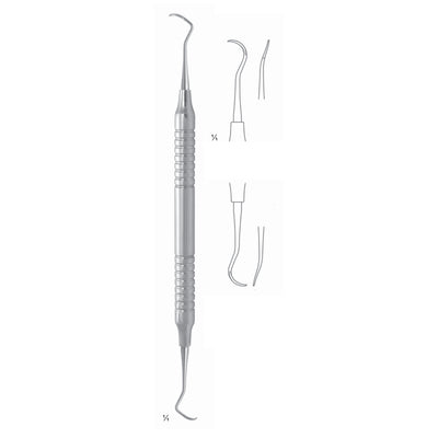 Mc Call Scalers 17.5cm Universal Curette, Hollow Handle, Universal Root Surfaces Bifurcate Fig 17S/18S 8 mm (Q-065-05) by Dr. Frigz