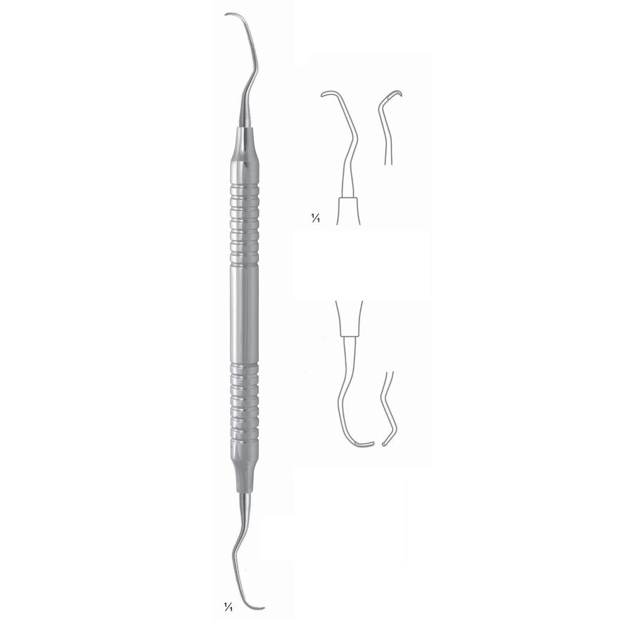 Langer Scalers 17.5cm Universal Curette, Hollow Handle 8 mm (Q-067-02) by Dr. Frigz