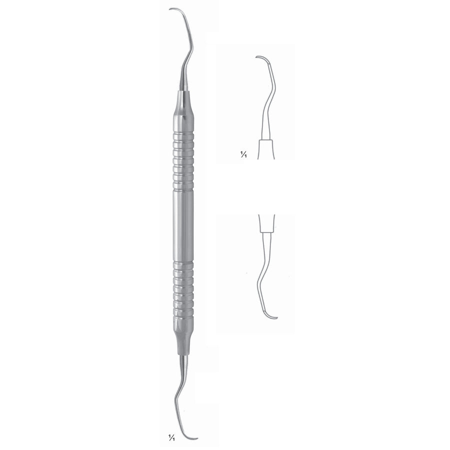 Langer Scalers Ti 17.5cm Universal Curette, Hollow Handle Fig 5/6 8 mm Maxilla And Mandible, Incisors, Universal (Q-071-03) by Dr. Frigz