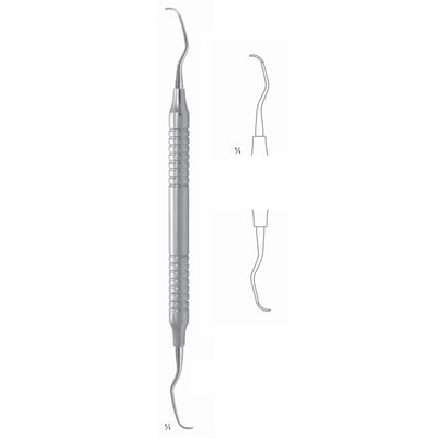 Langer Scalers Ti 17.5cm Universal Curette, Hollow Handle Fig 5/6 8 mm Maxilla And Mandible, Incisors, Universal (Q-071-03) by Dr. Frigz