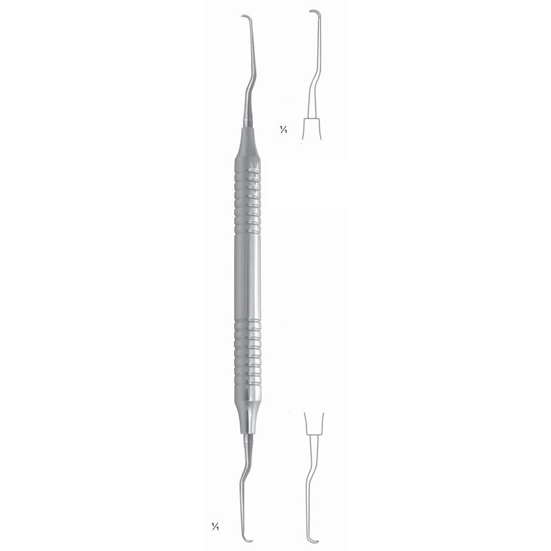 Roncati Scalers 17.5cm Hollow Handle, Curette, Micro, Straight 10 mm (Q-073-01) by Dr. Frigz