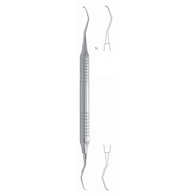Roncati Scalers 17.5cm Hollow Handle, Curette, Micro, Curved 10 mm (Q-074-02)