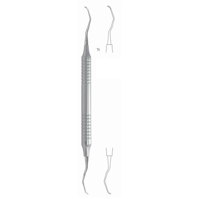 Roncati Scalers 17.5cm Hollow Handle, Curette, Micro, Curved 10 mm (Q-074-02) by Dr. Frigz