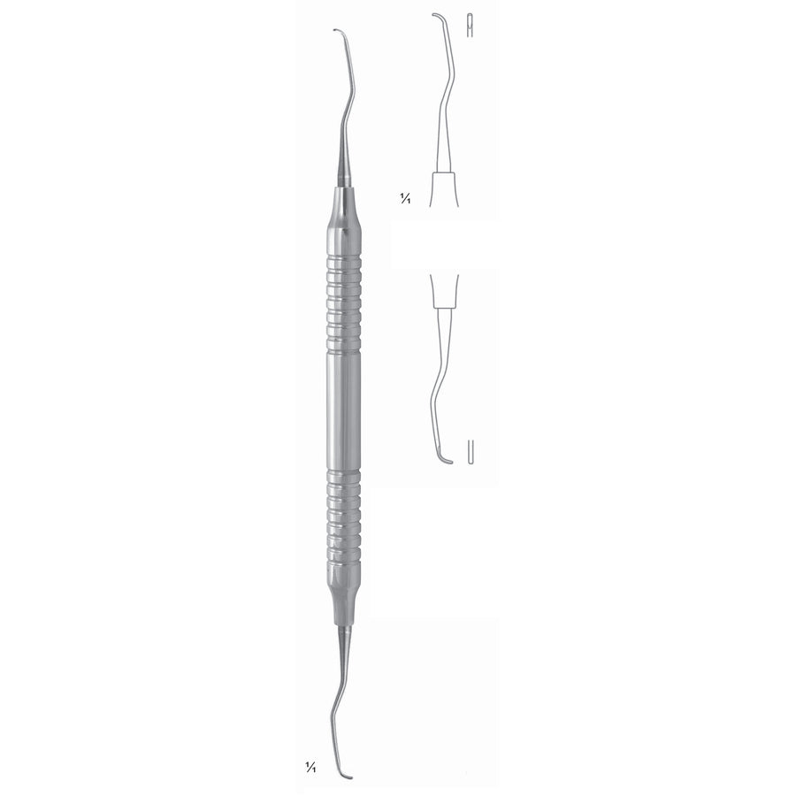 Gracey Mini Scalers 17.5cm Hollow Handle Fig 1/2 8 mm Incisors, Universal, First Shaft Longer, Working End Shorter (Q-075-01) by Dr. Frigz