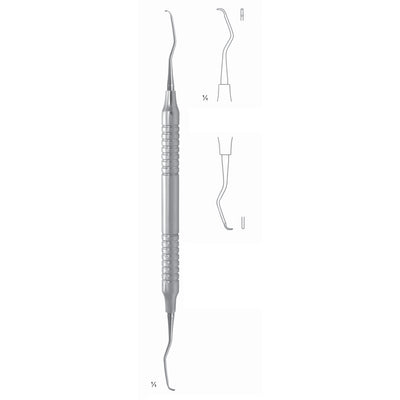 Gracey Mini Scalers 17.5cm Hollow Handle Fig 3/4 8 mm Incisors, Premolars, Universal, First Shaft Longer, Working End Shorter (Q-076-03) by Dr. Frigz