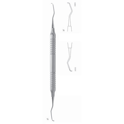 Gracey Mini Scalers 17.5cm Hollow Handle Fig 3/4 8 mm Incisors, Premolars, Universal, First Shaft Longer, Working End Shorter (Q-076-03)