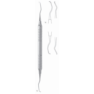 Gracey Mini Scalers 17.5cm Hollow Handle Fig 13/14 8 mm Premolars, Molars, Distal, First Shaft Longer, Working End Shorter (Q-081-13) by Dr. Frigz