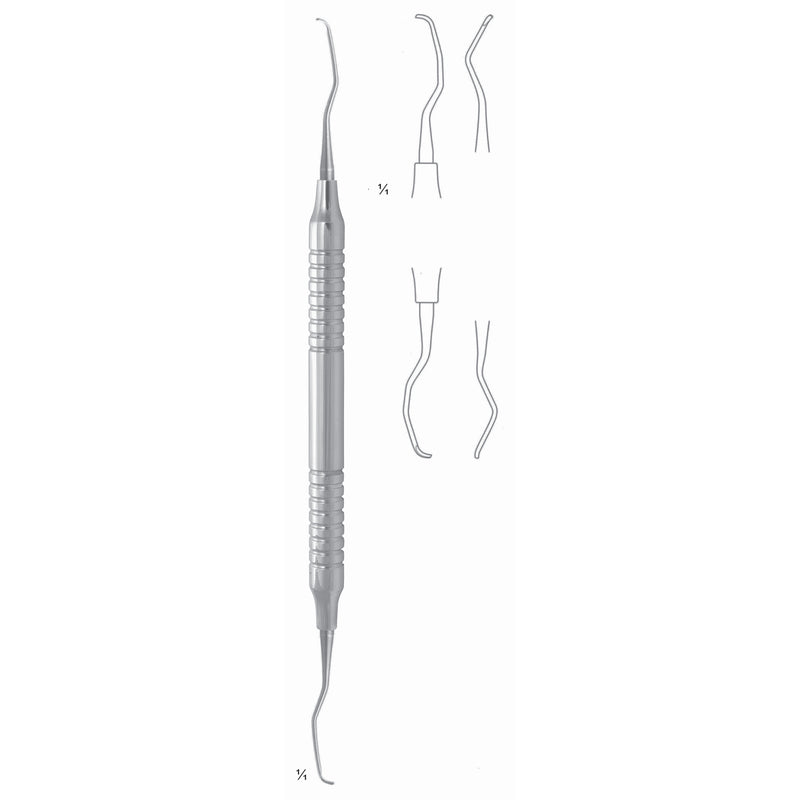 Gracey Mini Scalers 17.5cm Hollow Handle Fig 15/16 8 mm Premolars, Molars, Mesial, First Shaft Longer, Working End Shorter (Q-082-15) by Dr. Frigz