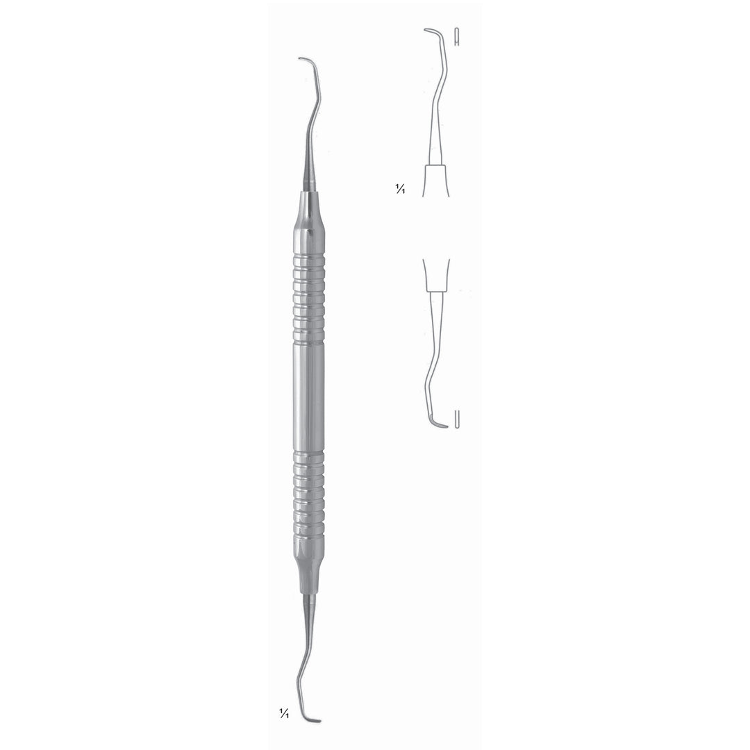 Gracey Standard Scalers 17.5cm Hollow Handle, Incisors, Universal Fig 1/2 8 mm (Q-084-01) by Dr. Frigz