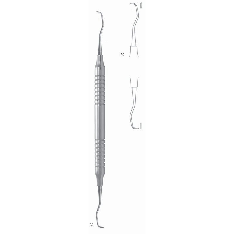 Gracey Standard Scalers 17.5cm Hollow Handle, Incisors, Premolars, Universal Fig 3/4 8 mm (Q-085-03) by Dr. Frigz