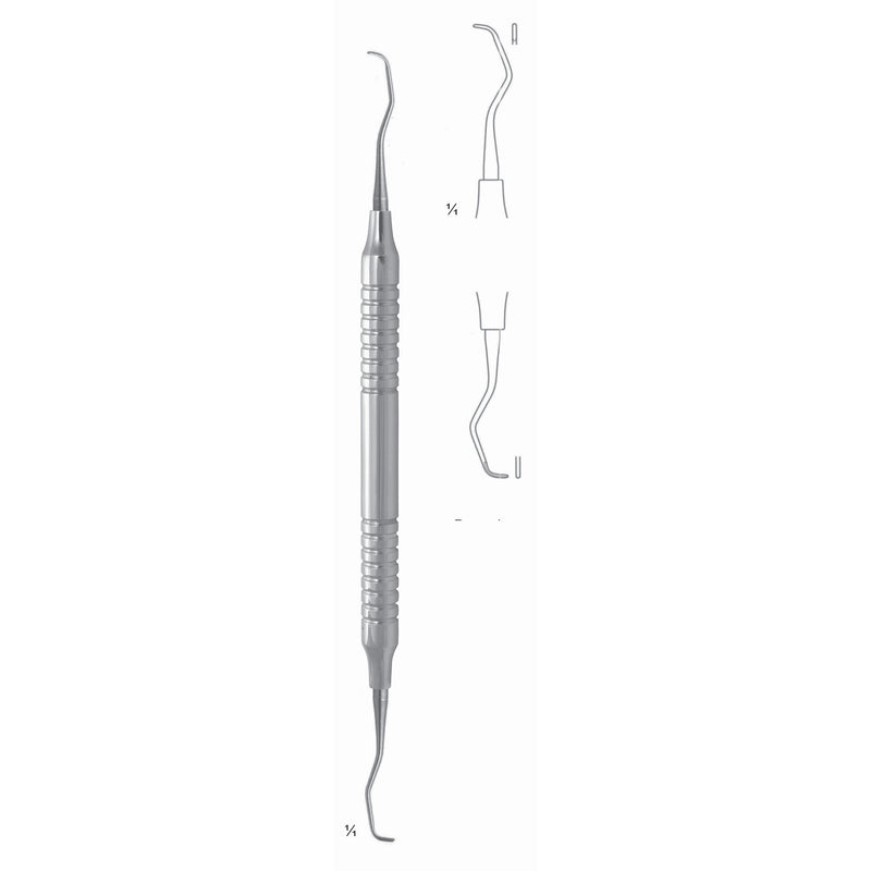 Gracey Standard Scalers 17.5cm Hollow Handle, Premolars, Lingual/Buccal Fig 7/8 8 mm (Q-087-07) by Dr. Frigz
