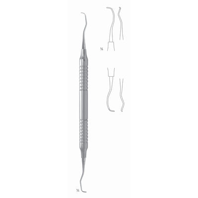 Gracey Standard Scalers 17.5cm Hollow Handle, Premolars, Molars, Mesial Fig 15/16 8 mm (Q-091-15) by Dr. Frigz