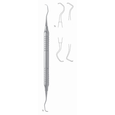 Gracey Standard Scalers 17.5cm Hollow Handle, Premolars, Molars, Distal Fig 17/18 8 mm (Q-092-17) by Dr. Frigz