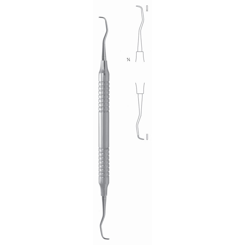 Gracey Rigid Scalers 17.5cm Hollow Handle Fig 1/2 8 mm Incisors, Universal, Extra Rigid, For Stubborn Dental Plaque (Q-093-01) by Dr. Frigz