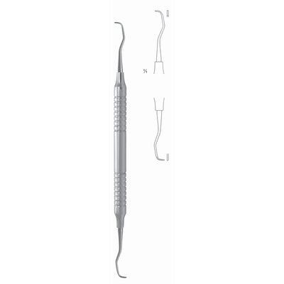 Gracey Rigid Scalers 17.5cm Hollow Handle Fig 3/4 8 mm Incisors, Premolars, Universal, Extra Rigid, For Stubborn Dental Plaque (Q-094-03) by Dr. Frigz