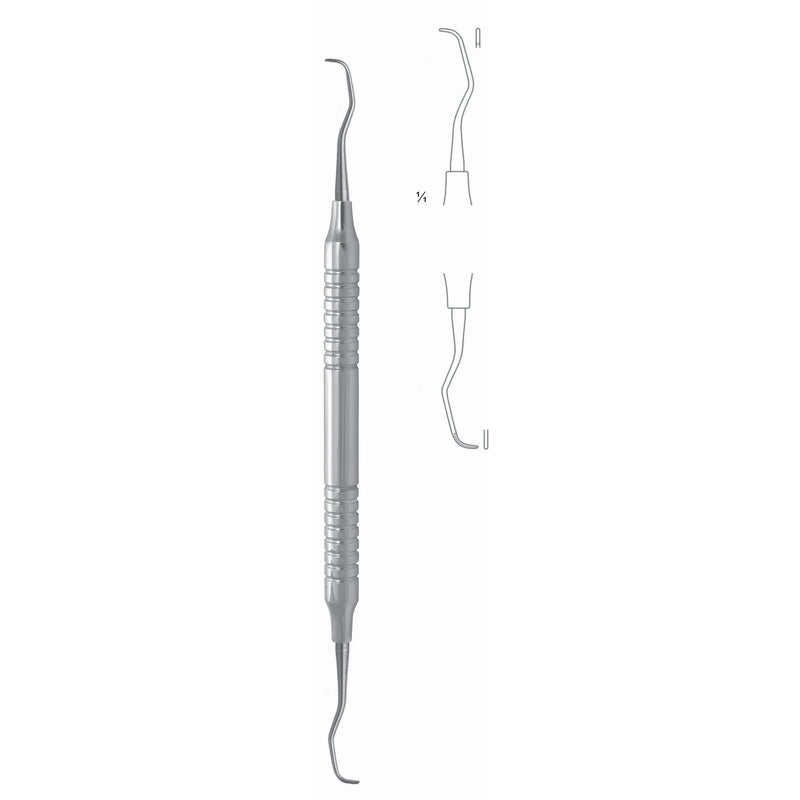 Gracey Rigid Scalers 17.5cm Hollow Handle Fig 5/6 8 mm Incisors, Premolars, Universal, Extra Rigid, For Stubborn Dental Plaque (Q-095-05) by Dr. Frigz
