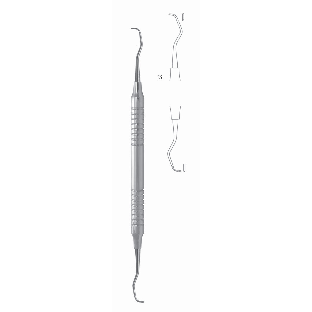 Gracey Rigid Scalers 17.5cm Hollow Handle Fig 7/8 8 mm Premolars, Molars, Lingual, Buccal, Extra Rigid, For Stubborn Dental Plaque (Q-096-07) by Dr. Frigz