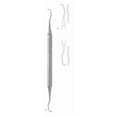 Gracey Rigid Scalers 17.5cm Hollow Handle Fig 11/12 8 mm Premolars, Molars, Mesial, Mesiolingual, Mesiobuccal, Extra Rigid, For Stubborn Dental Plaque (Q-098-11) by Dr. Frigz