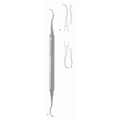 Gracey Rigid Scalers 17.5cm Hollow Handle Fig 11/12 8 mm Premolars, Molars, Mesial, Mesiolingual, Mesiobuccal, Extra Rigid, For Stubborn Dental Plaque (Q-098-11)