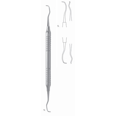 Gracey Rigid Scalers 17.5cm Hollow Handle Fig 15/16 8 mm Premolars, Molars, Mesial, Extra Rigid, For Stubborn Dental Plaque (Q-100-15) by Dr. Frigz