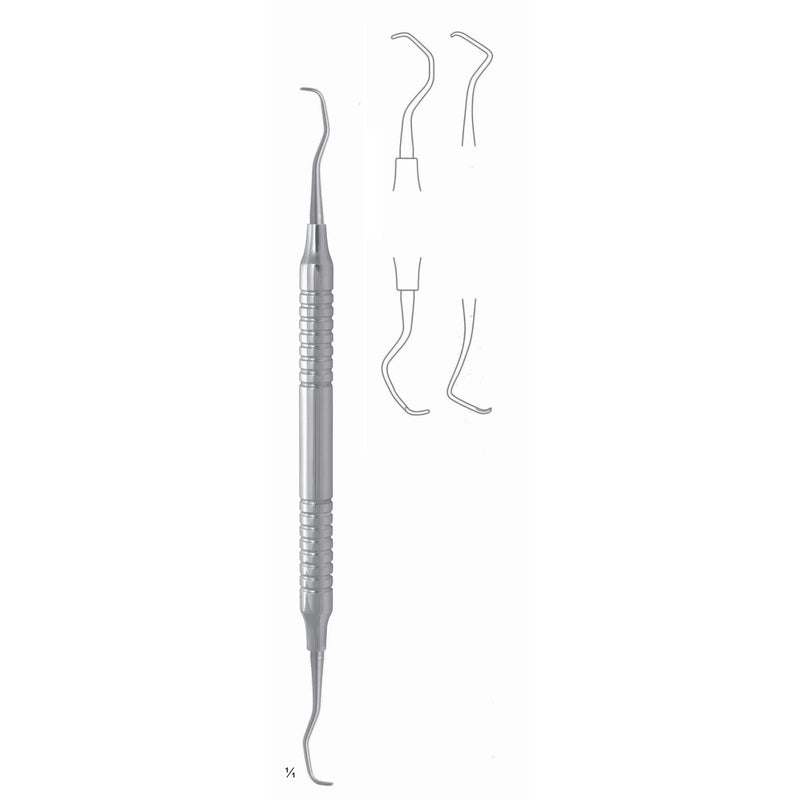 Gracey Rigid Scalers 17.5cm Hollow Handle Fig 17/18 8 mm Premolars, Molars, Distal, Extra Rigid, For Stubborn Dental Plaque (Q-101-17) by Dr. Frigz