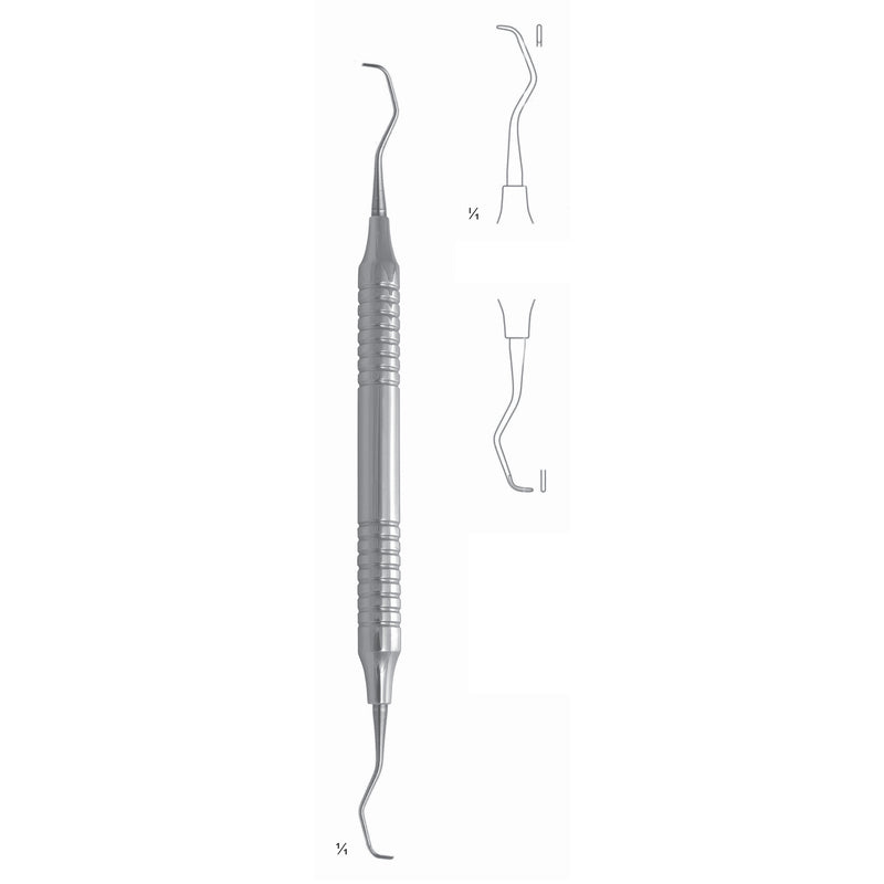 Big Gracey Scalers 17.5cm Hollow Handle, Premolars, Molars, Lingual, Buccal Fig 7/8 10 mm (Q-105-07) by Dr. Frigz
