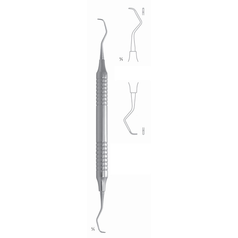 Big Gracey Scalers 17.5cm Hollow Handle, Premolars, Molars, Lingual, Buccal Fig 9/10 10 mm (Q-106-09) by Dr. Frigz