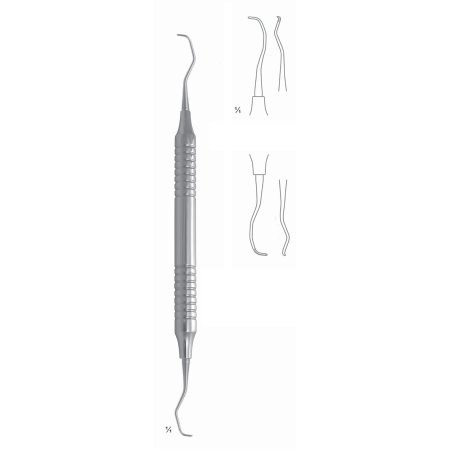 Big Gracey Scalers 17.5cm Hollow Handle, Premolars, Molars, Mesial Fig 15/16 10 mm (Q-109-15) by Dr. Frigz