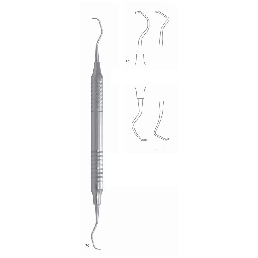 Big Gracey Scalers 17.5cm Hollow Handle, Premolars, Molars, Distal Fig 17/18 10 mm (Q-110-17) by Dr. Frigz