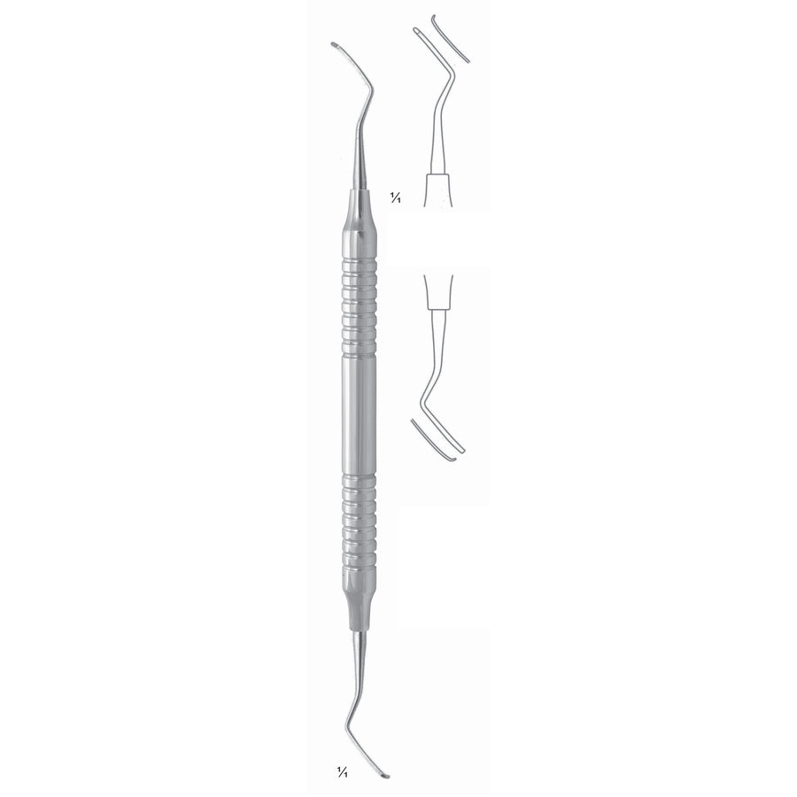 Scalers 17.5cm Hollow Handle, Furcation Curette, 0,9mm , Buccal/Lingual Fig 1 8 mm (Q-111-01) by Dr. Frigz