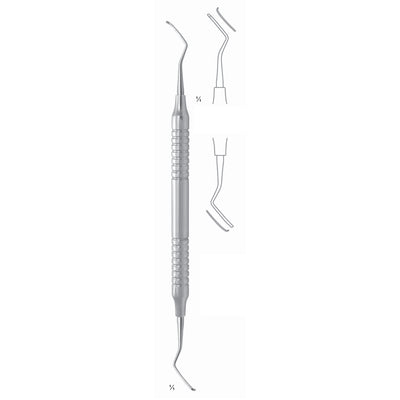 Scalers 17.5cm Hollow Handle, Furcation Curette, 0,9mm , Buccal/Lingual Fig 1 8 mm (Q-111-01)