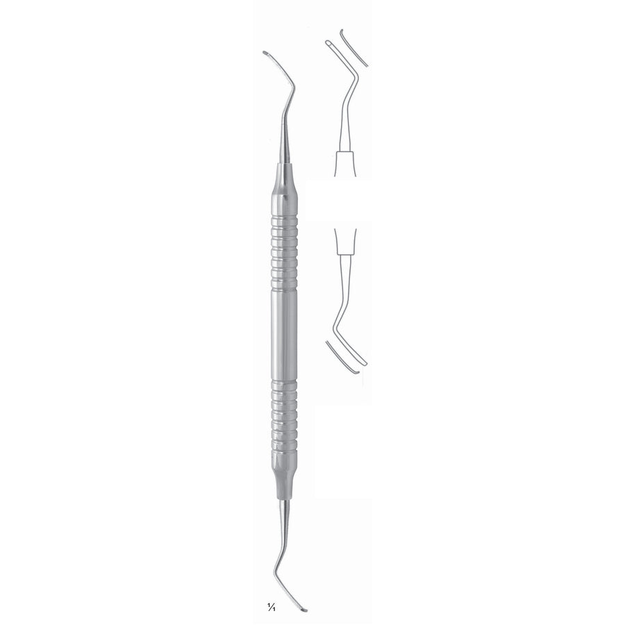 Scalers 17.5cm Hollow Handle, Furcation Curette, 3mm , Buccal/Lingual Fig 2 8 mm (Q-112-02) by Dr. Frigz