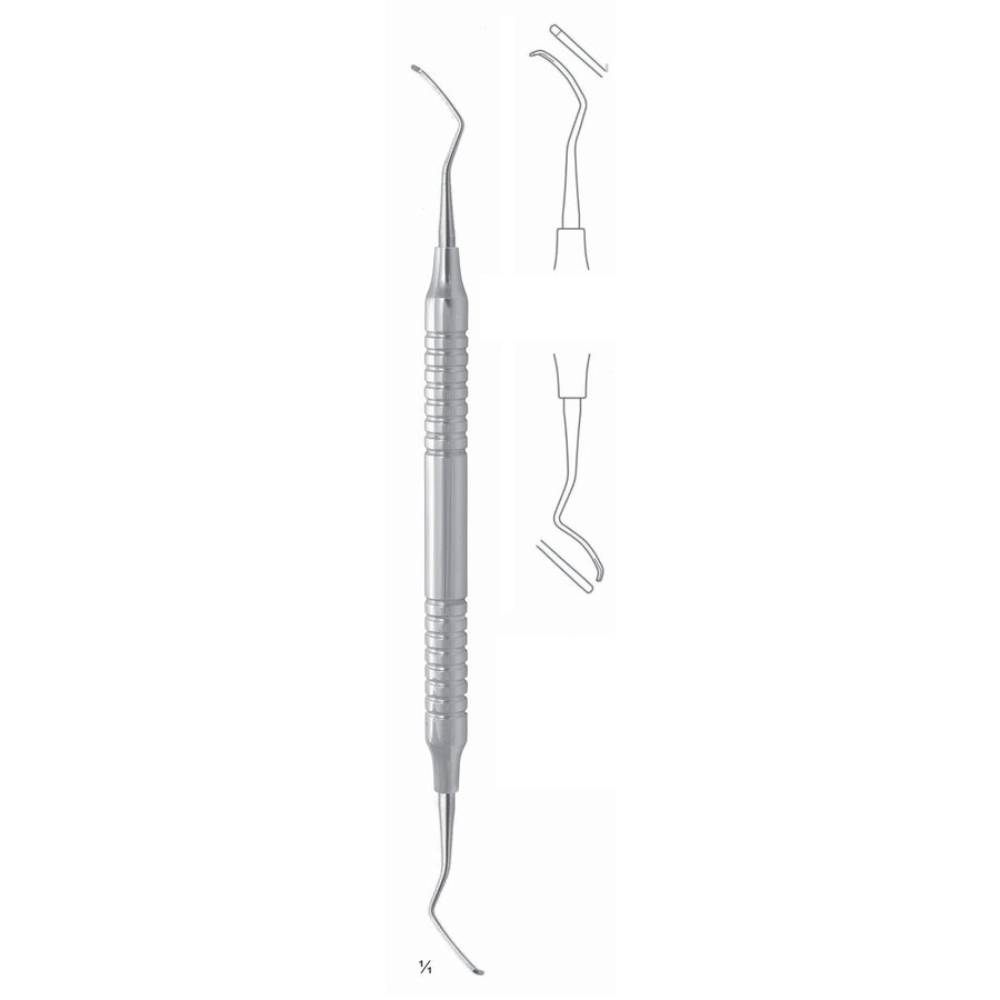 Scalers 17.5cm Hollow Handle, Furcation Curette, 1,3mm , Mesial/Distal Fig 4 8 mm (Q-114-04) by Dr. Frigz