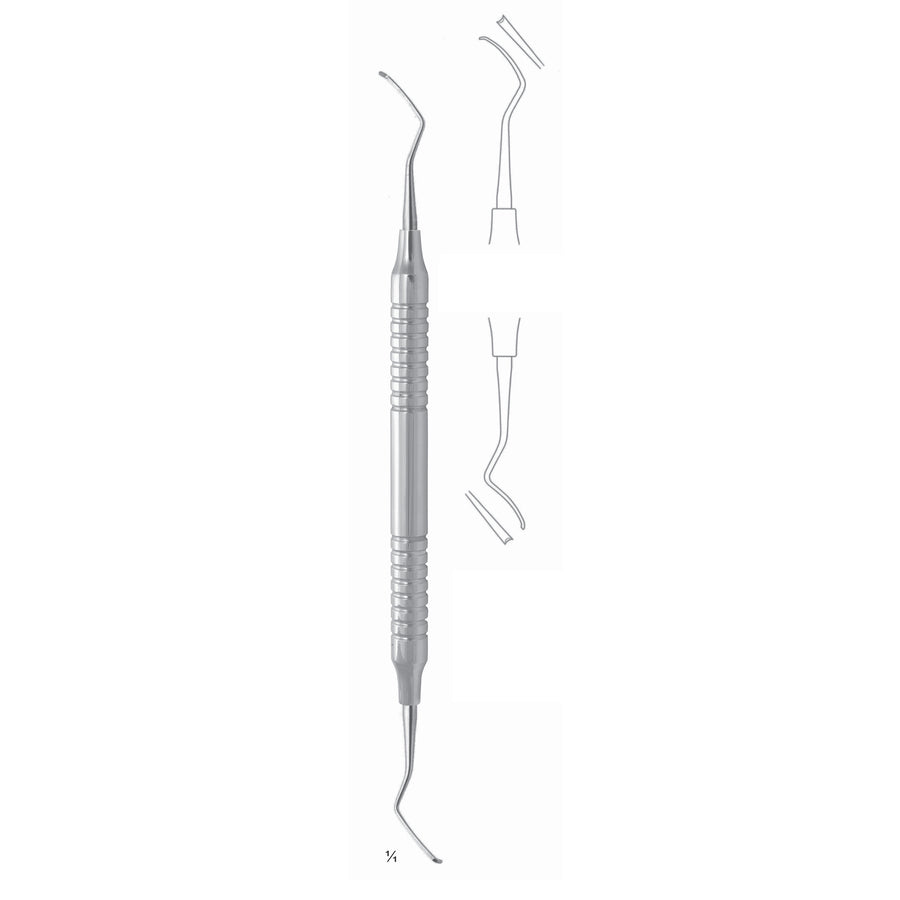 Scalers 17.5cm Hollow Handle, Furcation Curette, 0,9mm , Labial/Lingual Fig 5 8 mm (Q-115-05) by Dr. Frigz