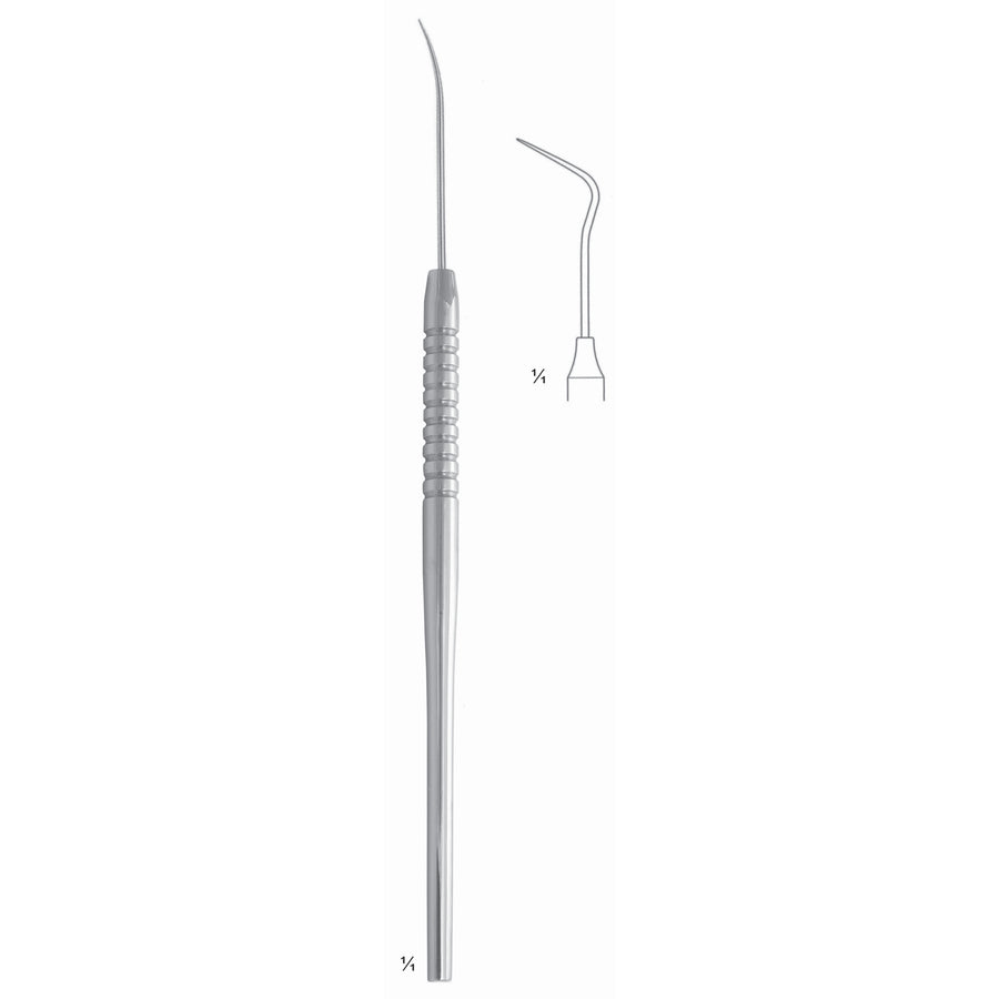 Scalers 17.5cm Solid Handle, Extra Delicate Tooth Probe, Sonde Dentaire Extra Fine Fig 12 6 mm (Q-162-12) by Dr. Frigz