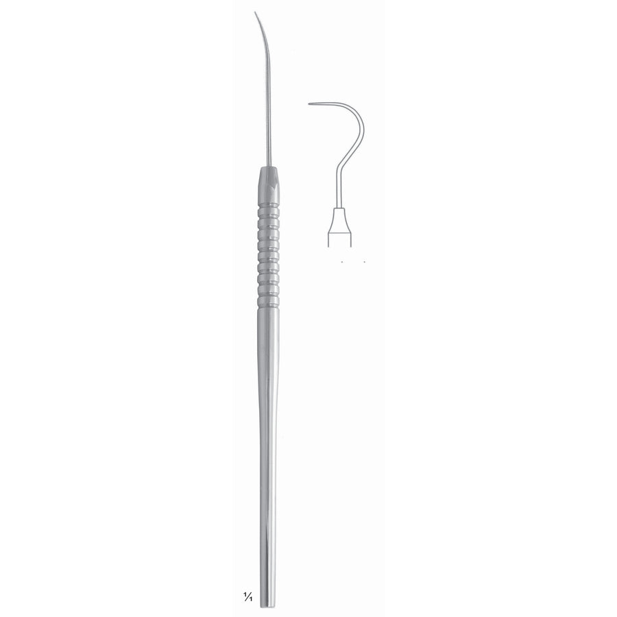 Scalers 17.5cm Solid Handle, Extra Delicate Tooth Probe, Sonde Dentaire Extra Fine Fig 23 6 mm (Q-164-23) by Dr. Frigz