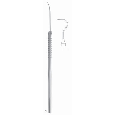 Scalers 17.5cm Solid Handle, Extra Delicate Tooth Probe, Sonde Dentaire Extra Fine Fig 23 6 mm (Q-164-23)