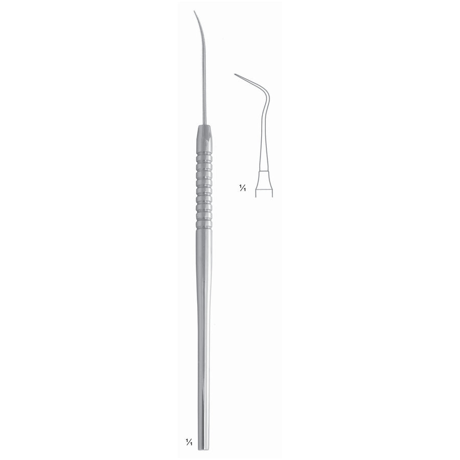 White Scalers 17.5cm Solid Handle, Extra Delicate Tooth Probe, Sonde Dentaire Extra Fine Fig 12 6 mm (Q-167-12) by Dr. Frigz