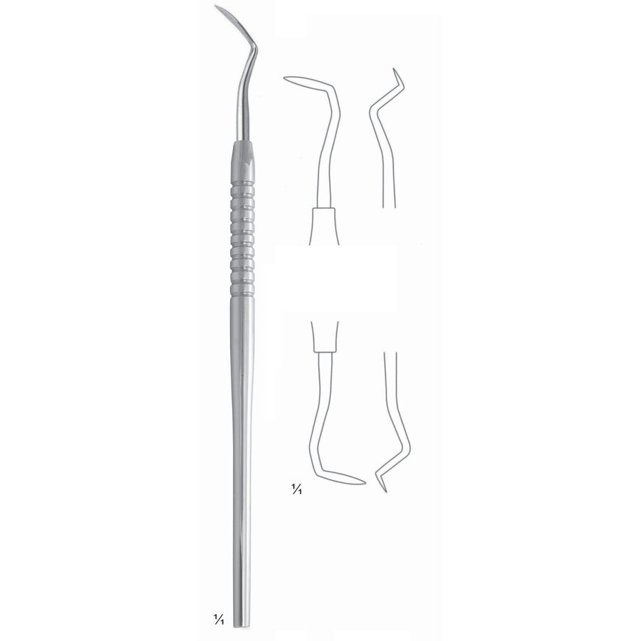 Orban Scalers 17.5cm Solid Handle Fig 1/2 6 mm Counter Angled Shank, Especially Suitable For Excision Of Interproximal Tissue In Gingivectomy (Q-270-03) by Dr. Frigz