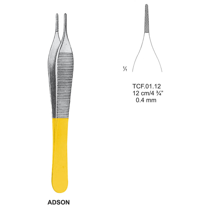 TC-Adson Dissecting Forcpes, 12Cm, 0.4mm (Tcf.01.12) by Dr. Frigz