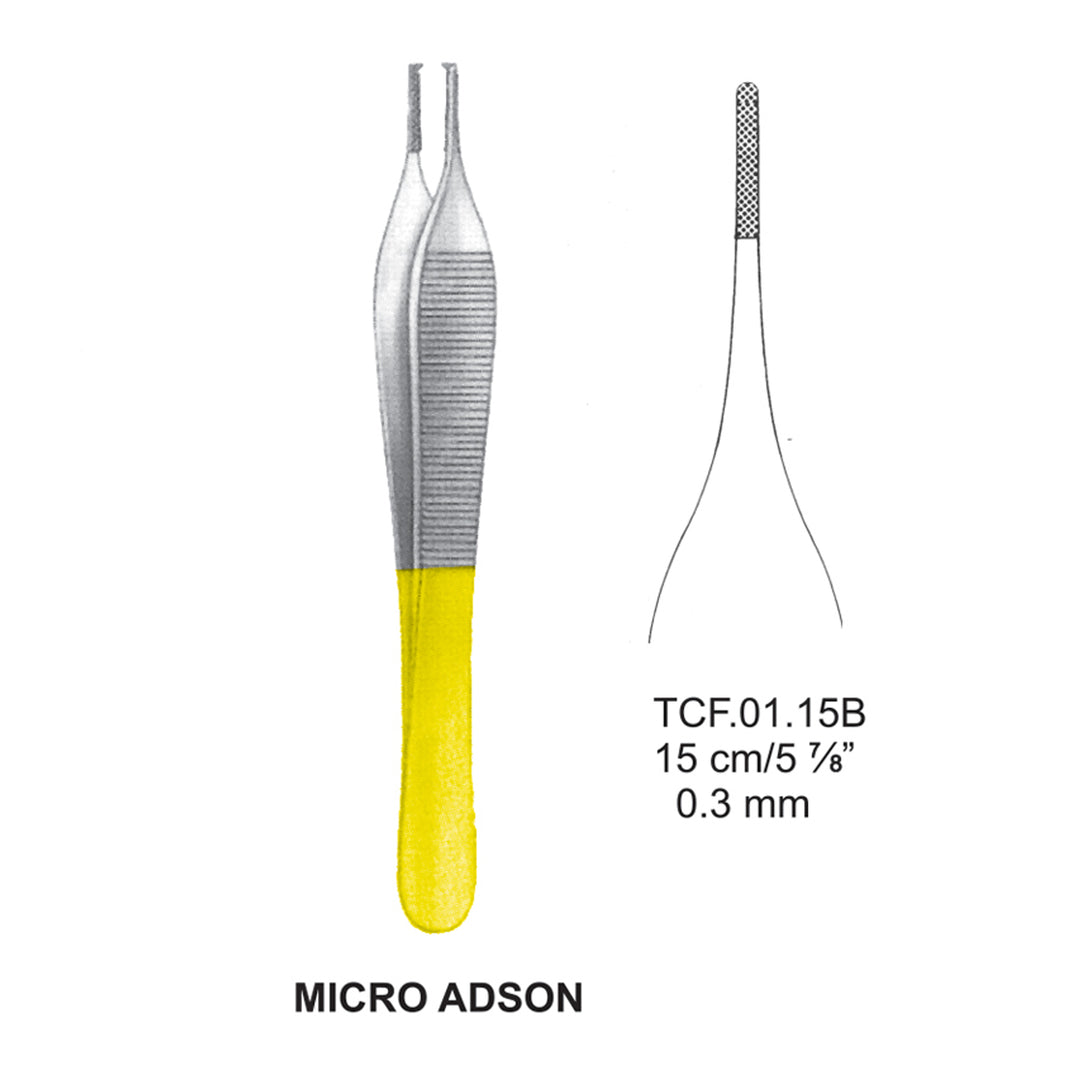 TC-Micro Adson Dissecting Forcpes, 15Cm, 0.3mm (Tcf.01.15B) by Dr. Frigz