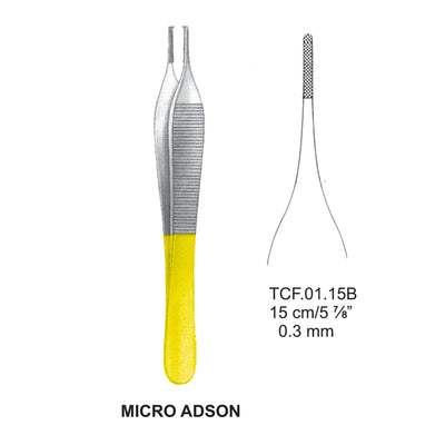 TC-Micro Adson Dissecting Forcpes, 15Cm, 0.3mm (TCF-01-15B)