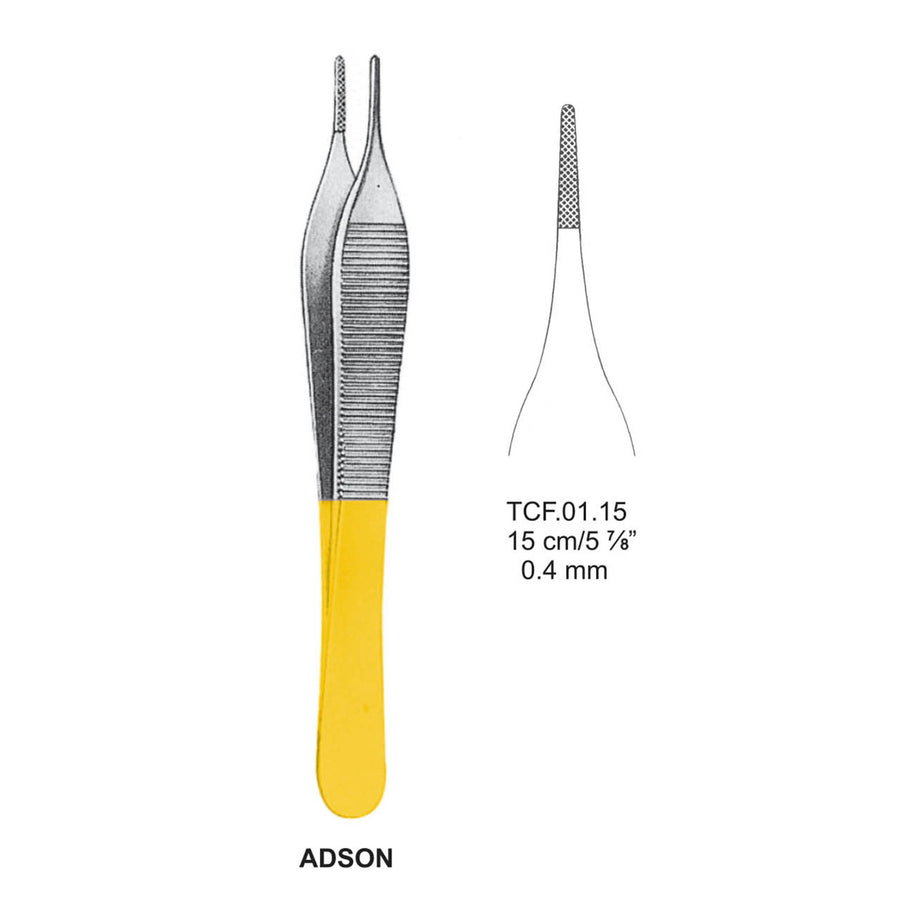 TC-Adson Dissecting Forcpes, 15Cm, 0.4mm (Tcf.01.15) by Dr. Frigz